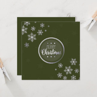 Merry Christmas Circle Snowflakes Card