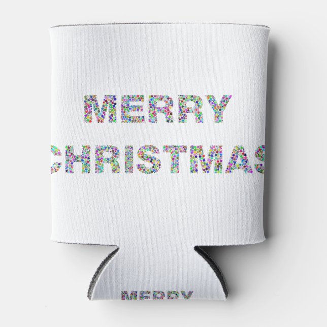 Merry Christmas Circles Prismatic 3 Can Cooler (Front)