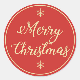 Merry Christmas Circular Sticker! Classic Round Sticker