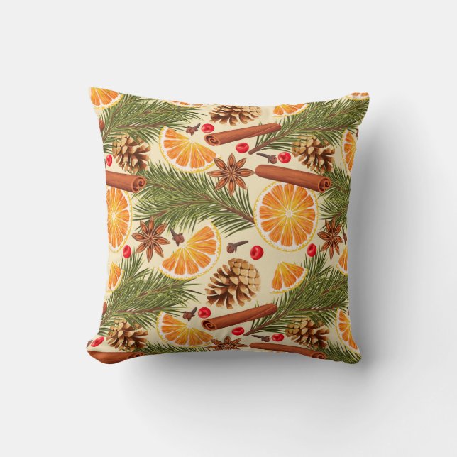 Merry Christmas Citrus and Spice Cushion (Front)