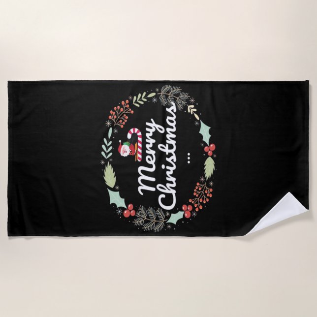 Merry christmas Classic Beach Towel (Front)