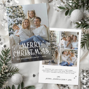 Merry Christmas Classic Elegant Photo  Holiday Card