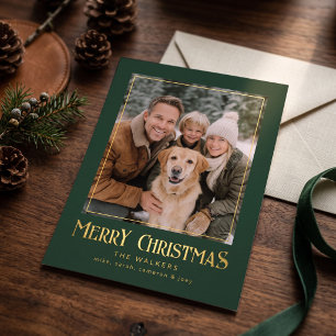 Merry Christmas Classic Photo Foil Frame - Green