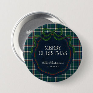 Merry Christmas Classic Preppy Tartan Plaid 7.5 Cm Round Badge