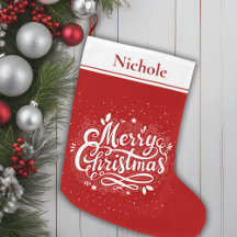 Merry Christmas Classic Red and White Personalised