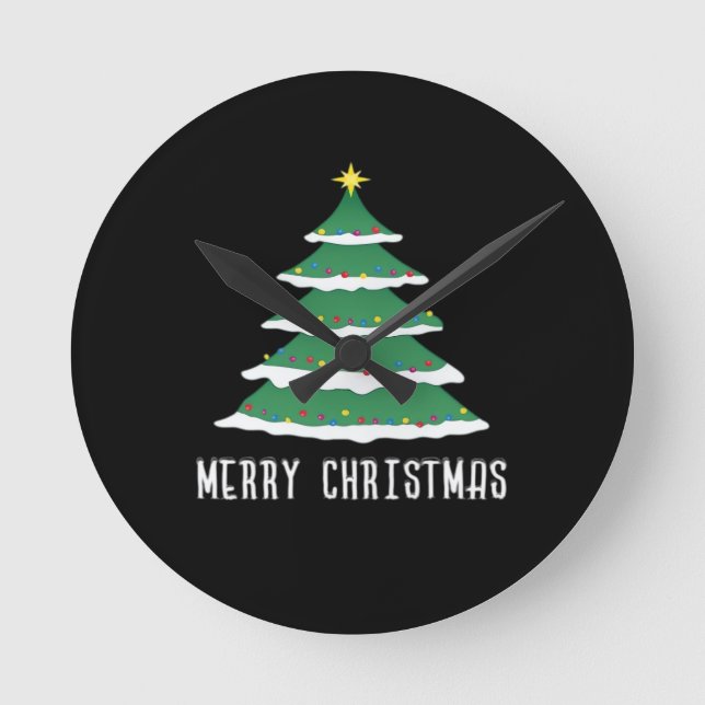 Merry Christmas Classic Round Clock (Front)