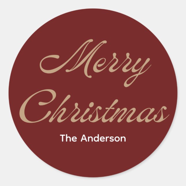 merry christmas  classic round sticker (Front)