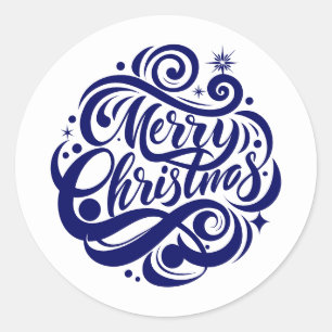 Merry Christmas Classic Round Sticker