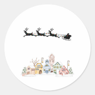 Merry Christmas Classic Round Sticker