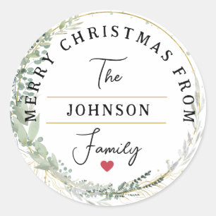 Merry Christmas Classic Round Sticker