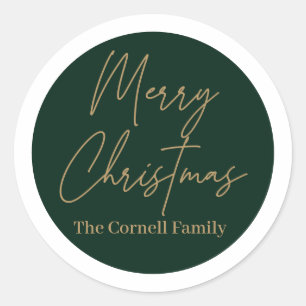 Merry Christmas Classic Round Sticker