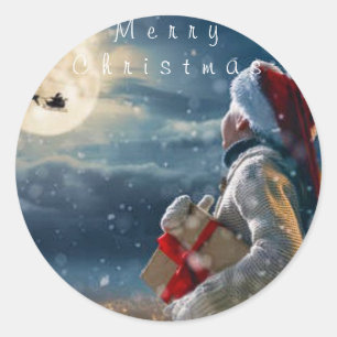 Merry Christmas Classic Round Sticker