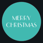 MERRY CHRISTMAS! CLASSIC ROUND STICKER<br><div class="desc">A pretty simple design like this is certainly fun on a Christmas envelope or to finish a gift altogether.</div>