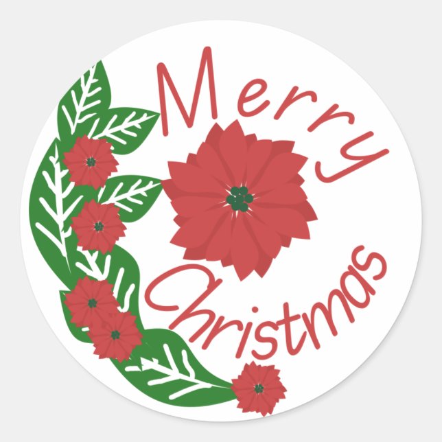 Merry Christmas Classic Round Sticker (Front)