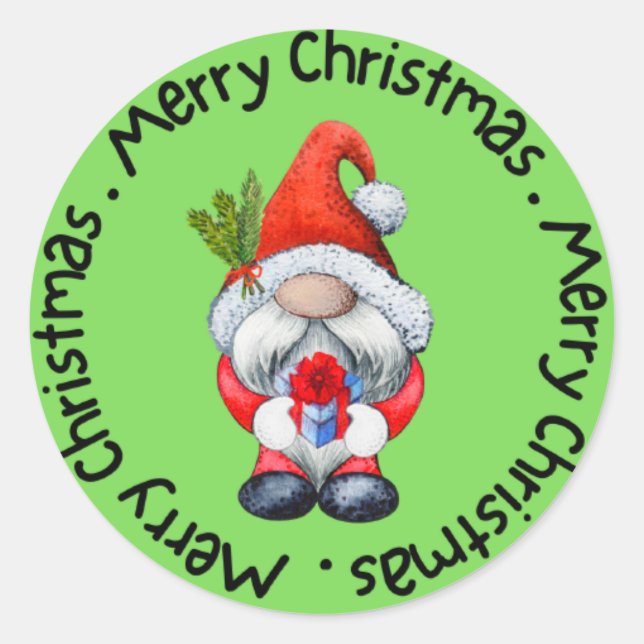 Merry Christmas Classic Round Sticker (Front)