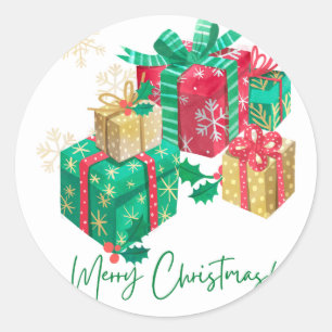 Merry Christmas Classic Round Sticker