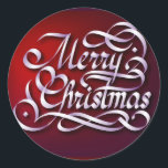 Merry Christmas Classic Round Sticker<br><div class="desc">Christmas Holiday Classic Round Sticker</div>