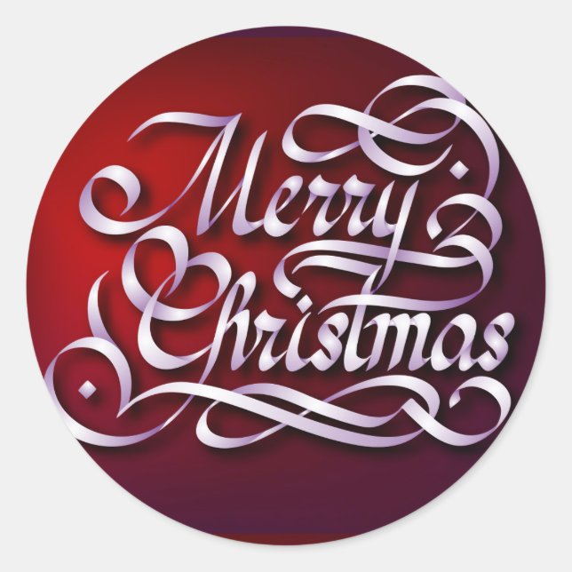 Merry Christmas Classic Round Sticker (Front)
