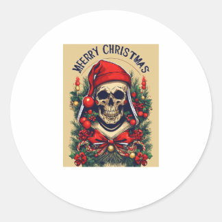 merry Christmas Classic Round Sticker