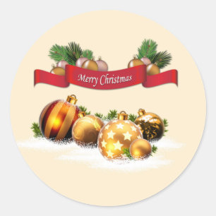 Merry Christmas Classic Round Sticker
