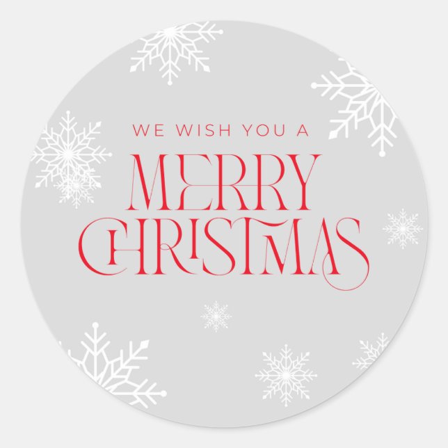 Merry Christmas Classic Round Sticker (Front)