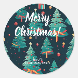 Merry Christmas Classic Round Sticker