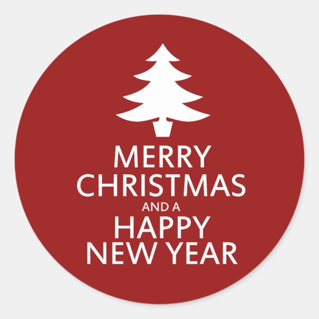 Merry Christmas Classic Round Sticker (Front)