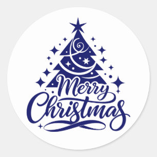 Merry Christmas Classic Round Sticker