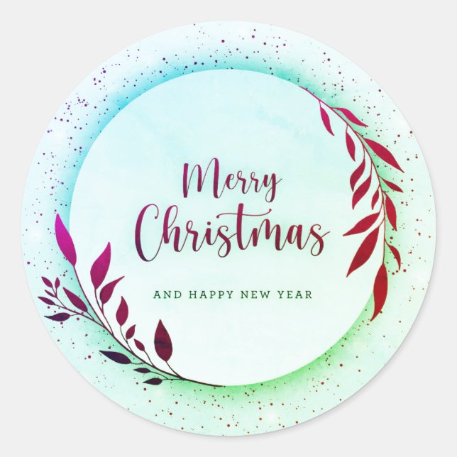 Merry Christmas Classic Round Sticker (Front)