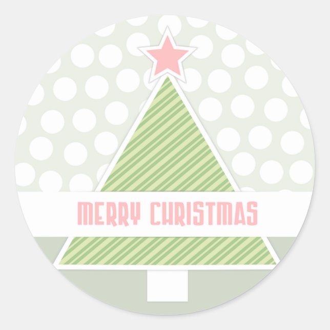 Merry Christmas Classic Round Sticker (Front)