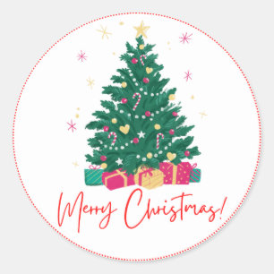 Merry Christmas Classic Round Sticker