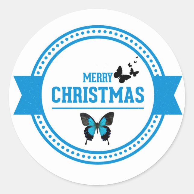 Merry Christmas Classic Round Sticker (Front)