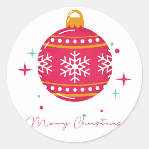 Merry Christmas Classic Round Sticker