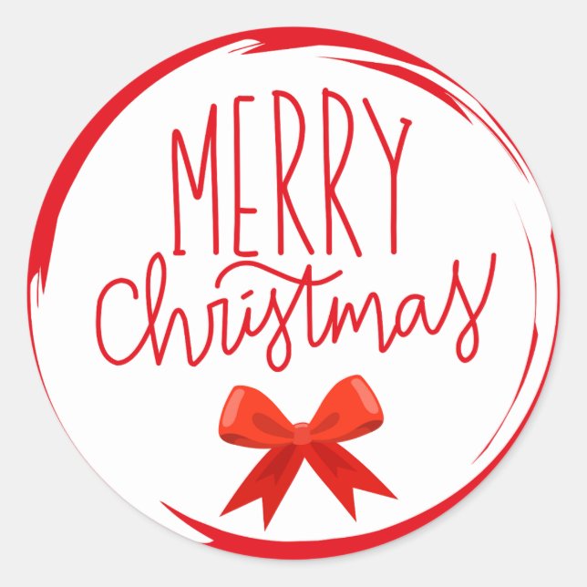 Merry Christmas Classic Round Sticker (Front)
