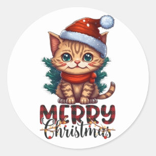 Merry Christmas Classic Round Sticker