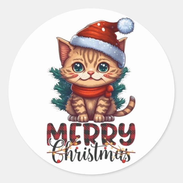 Merry Christmas  Classic Round Sticker (Front)