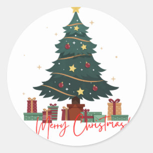 Merry Christmas Classic Round Sticker