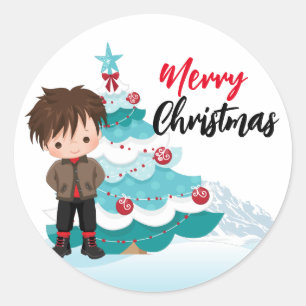 Merry Christmas Classic Round Sticker