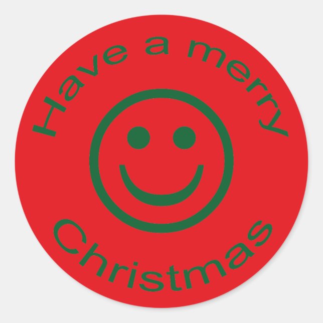 Merry Christmas Classic Round Sticker (Front)