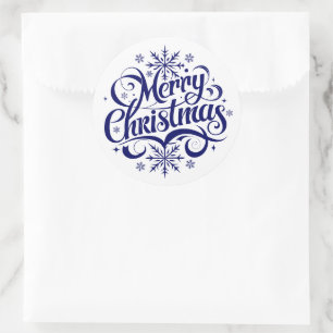 Merry Christmas Classic Round Sticker