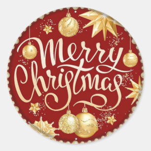 Merry Christmas Classic Round Sticker