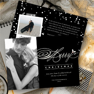 Merry Christmas Classic Script Photo Elegant Chic Holiday Card