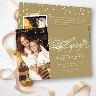 Merry Christmas Classic Script Photo Elegant Chic Holiday Card