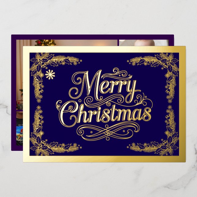 Merry Christmas Classic Script Purple (Front/Back)