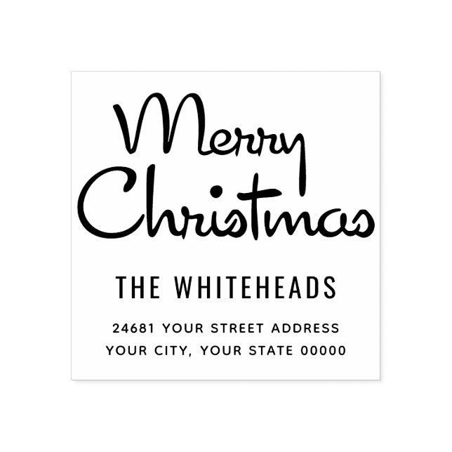 Merry Christmas Classic Script Rubber Stamp (Imprint)