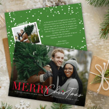 Merry Christmas Classic Script Simple Modern Photo