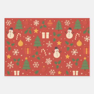 Merry Christmas Classic Wrap Wrapping Paper Sheet