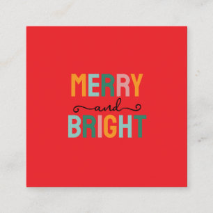 Merry Christmas Classical Unique Minimalist Plain Enclosure Card