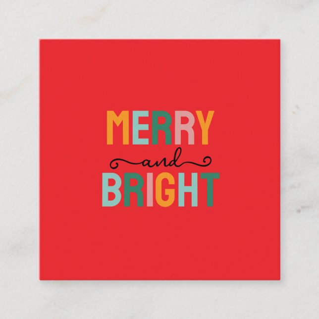 Merry Christmas Classical Unique Minimalist Plain Enclosure Card (Front)