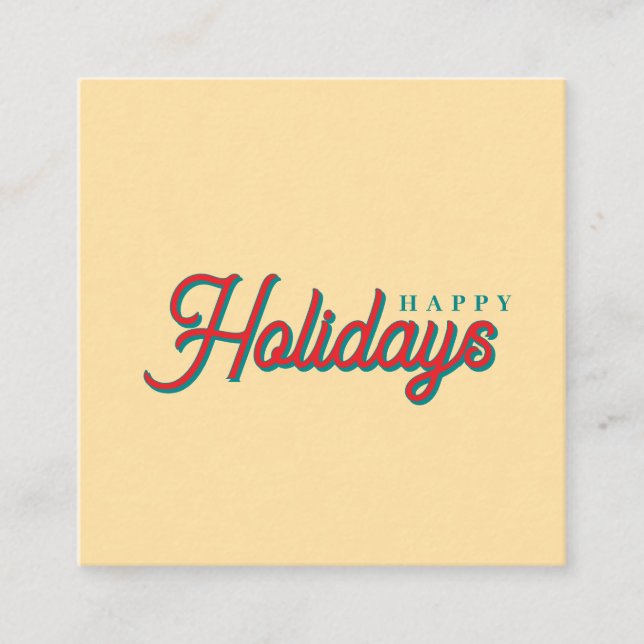 Merry Christmas Classical Unique Minimalist Plain Enclosure Card (Front)
